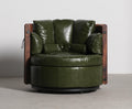 Lucas Walnut Leather Armchair