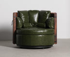 Lucas Walnut Leather Armchair