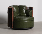 Lucas Walnut Leather Armchair