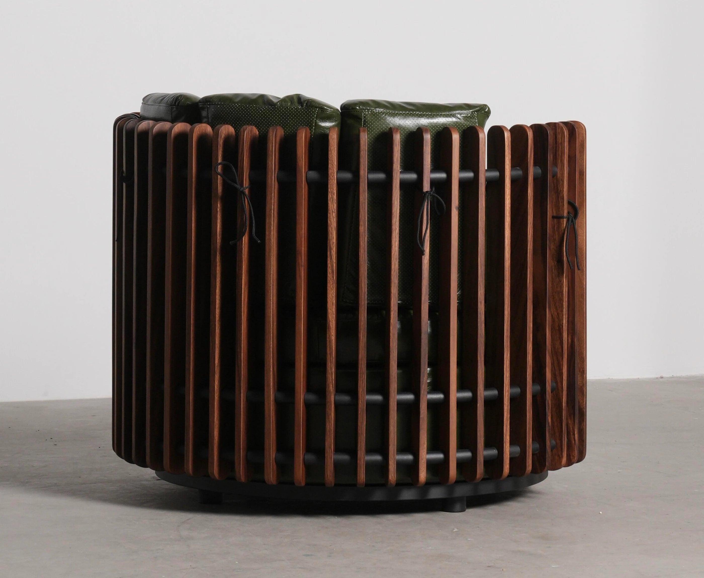 Lucas Walnut Leather Armchair