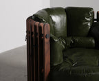 Lucas Walnut Leather Armchair