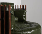 Lucas Walnut Leather Armchair