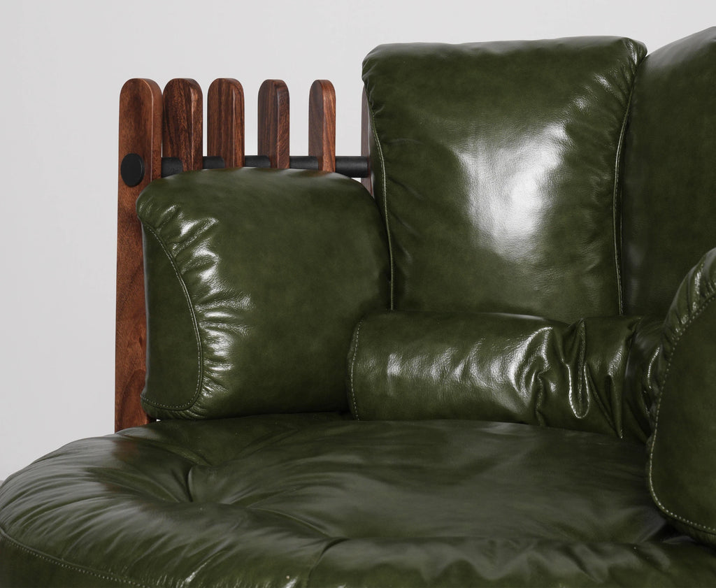 Lucas Walnut Leather Armchair