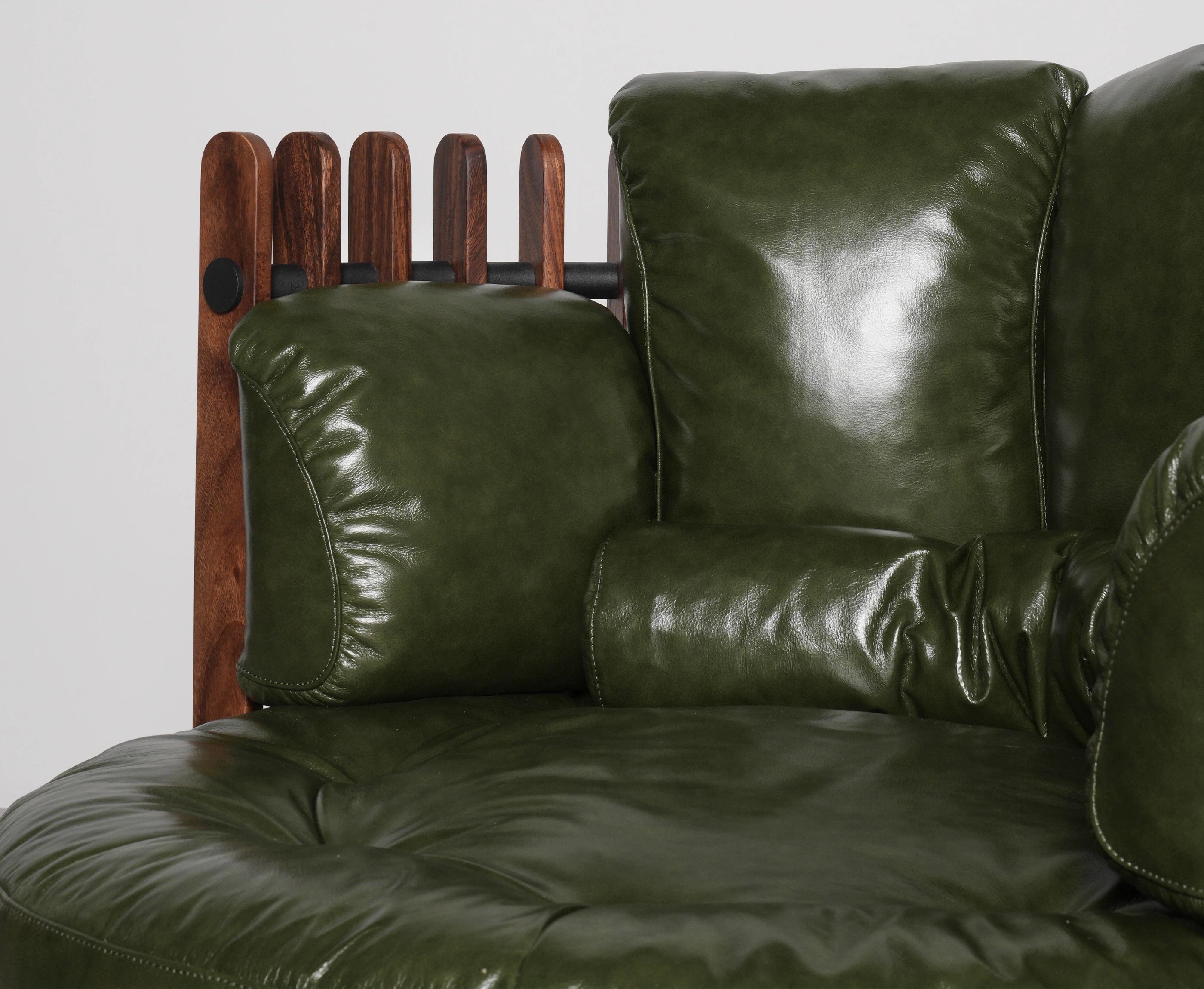 Lucas Walnut Leather Armchair
