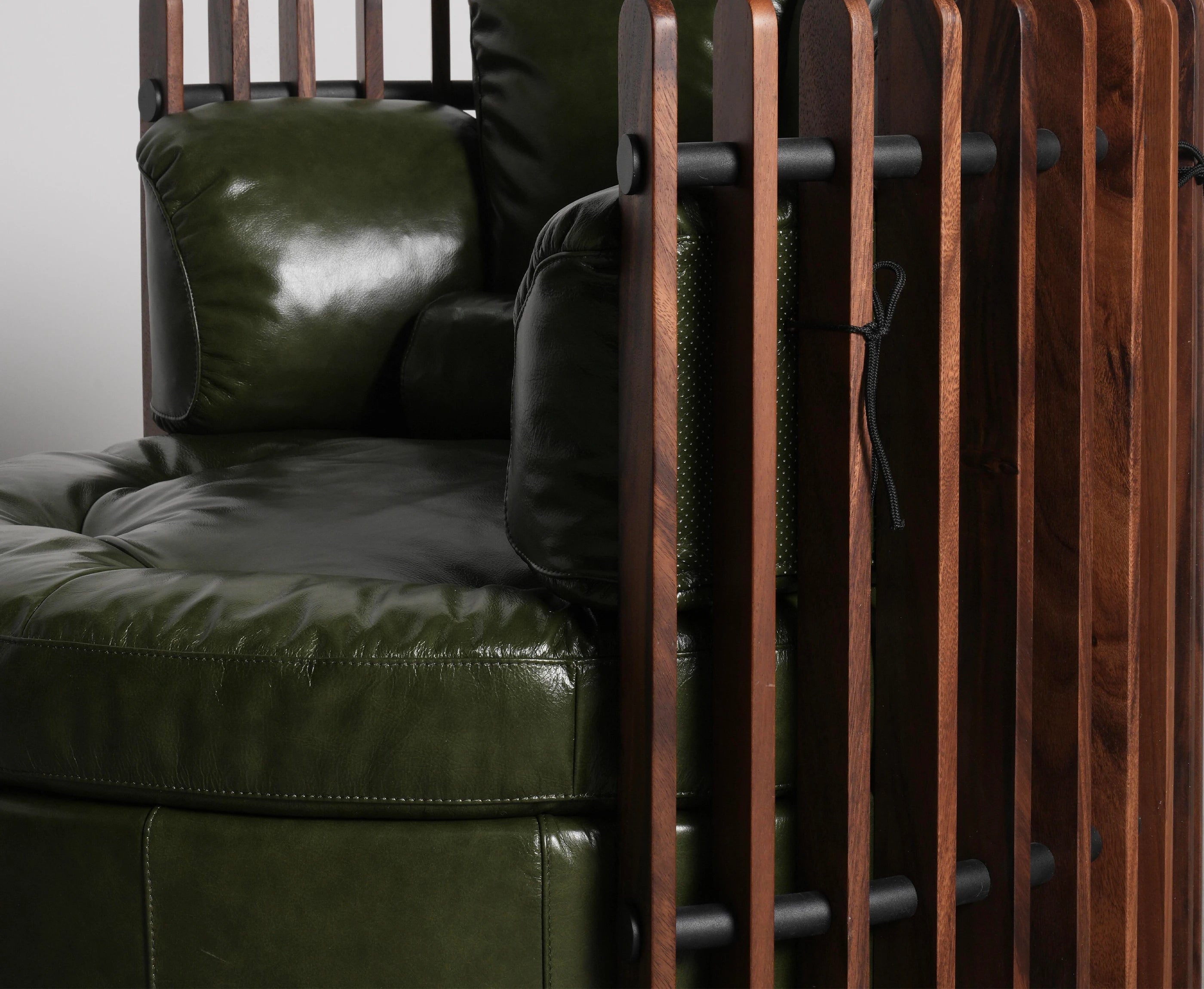 Lucas Walnut Leather Armchair
