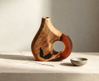 Sculptural Wood & Resin Vase
