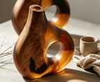 Sculptural Wood & Resin Vase